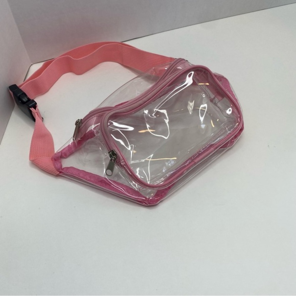 Waterproof Transparent Fanny Pack Pink Travel Vacation Festival Waistpack Unisex